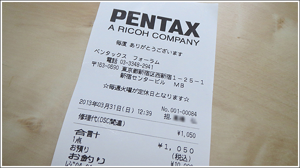 ペンタックスは1050円