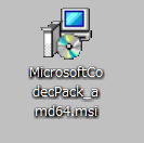 「MicrosoftCodecPack_amd64.msi」をダブルクリック
